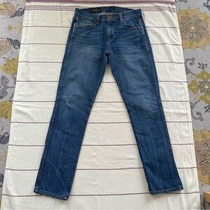 Vintage straight Jcrew indigo 100% cotton straight leg denim jeans with flaw 24